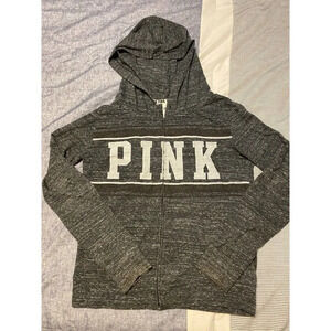 PINK VICTORIA SECRET - THIN FULL ZIP HOODIE - WOMENS - SMALL - PERFECT CONDITION